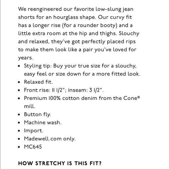 NWT Madewell Curvy Relax Denim Shorts - Picture 3 of 5